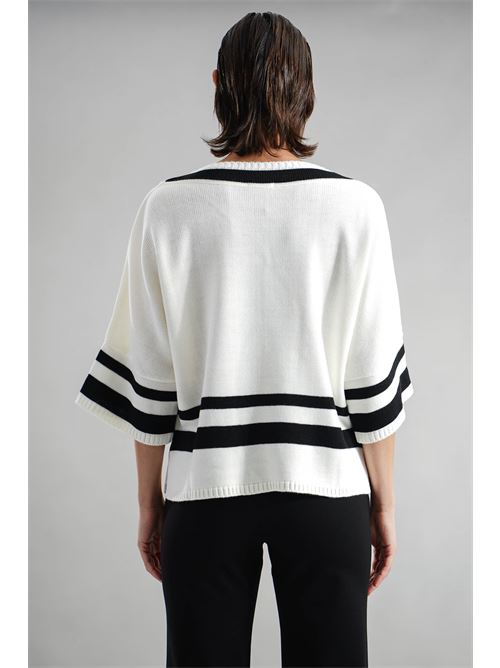 Maglia in misto lana GM by Gai Mattiolo | GM3442PANNA/NERO